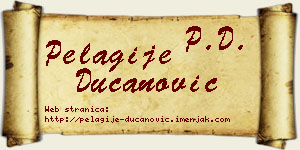 Pelagije Ducanović vizit kartica
